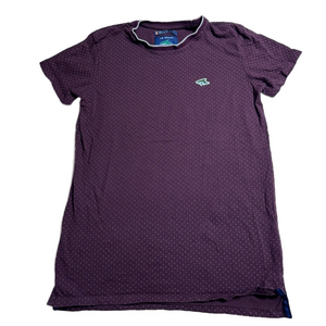 Le Shark Burgundy Maroon White Dots Youth 13/14 Boy Tee T-Shirt